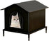 1 Pack Waterproof Insulated Outdoor Cat House for Homeless Cats and Small Animals, 42 x 42 x 42cm, Black