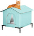 1 Pack Waterproof Insulated Outdoor Cat House for Homeless Cats and Small Animals, 33 x 33 x 33cm Blue