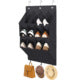 Wall-mounted shoe hat rack with hooks, black, multi-functional storage for door hanging