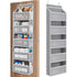 1 piece Wall-mounted Doll Rack with Hooks, Multi-functional Storage Rack for Door, Gray