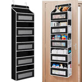 Wall-mounted Doll Rack with Hooks, Multi-functional Storage for Door Hanging, Black