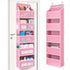 Wall-mounted doll rack with hooks, multi-functional storage rack, pink dolls, can be hung on a door