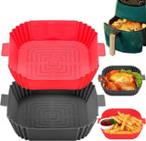 2-Pack Air Fryer Silicone Basket Non-Stick Reusable Easy to Clean, Gray, Compatible with Most Air Fryers