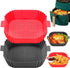2-Pack Air Fryer Silicone Basket Non-Stick Reusable Easy to Clean, Gray, Compatible with Most Air Fryers