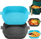 2-Pack Airfryer Silicone Basket, Non-Stick Reusable Easy to Clean, Compatible with Philips, Gray