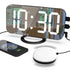 LED Alarm Clock with Bed Shaker for Heavy Sleepers, Digital Mirror Display, Compatible with Philips, Black