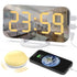 Digital Alarm Clock with Bed Shaker for Heavy Sleepers, LED Mirror Display, Compatible with Philips, Yellow