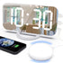 Digital LED Mirror Alarm Clock with Bed Shaker for Heavy Sleepers, White, compatible with Braun and Philips