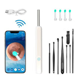Smart Ear Cleaner with 1296P HD Camera, Wireless Earwax Removal with WiFi Endoscope, Safe Inspection and Intelligent Temperature Control, White