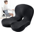 Ergonomic Memory Foam Seat Cushion with Lumbar Support and Tailbone Protection for Office Chairs, Driving and Home, Dark Gray, L-Shaped