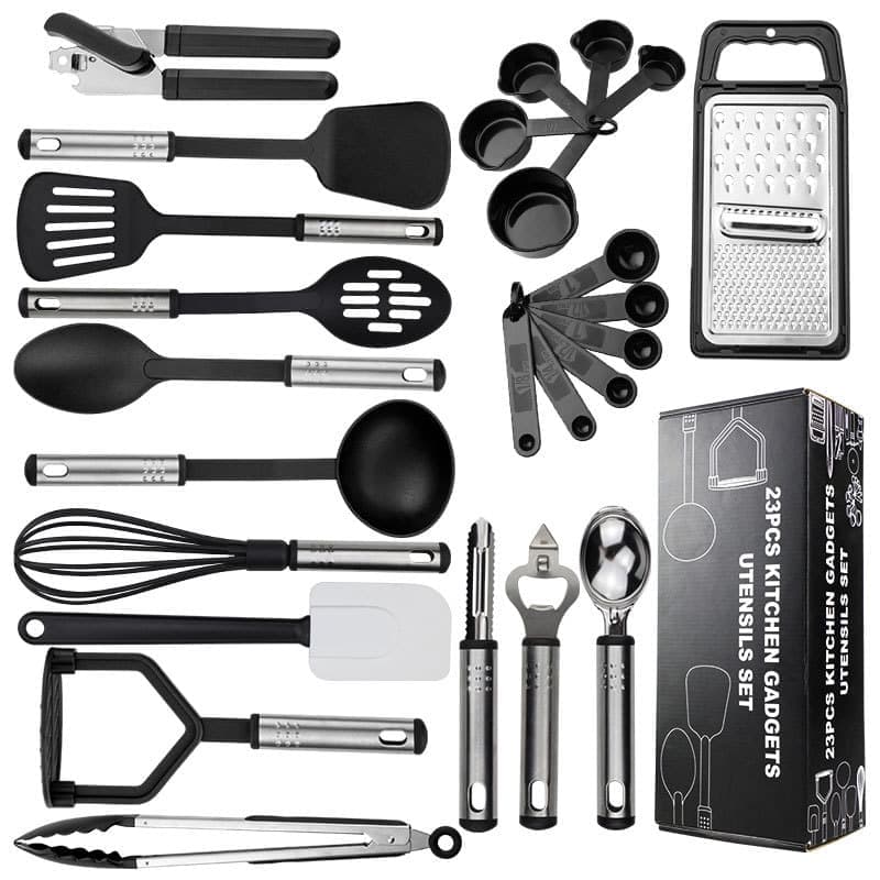 25-Piece Kitchen Utensils Set, Silicone Cooking Tools, Complete Kitchen Utensil Kit