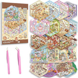 20-Pack DIY 3D House Stickers for Kids and Adults, Creative Relaxation with Tweezers
