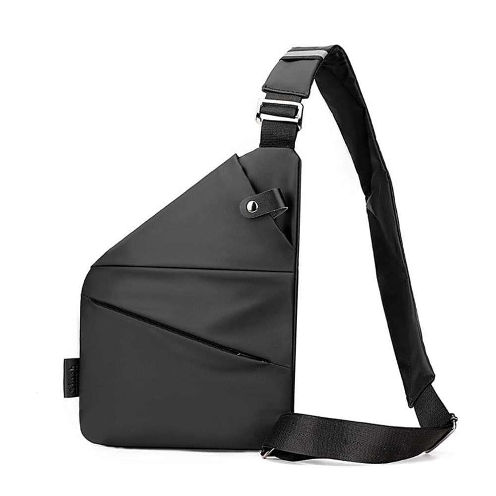 Anti-Theft Shoulder Bag Waterproof Unisex with Multiple Compartments for Sports Travel and Excursions, Black