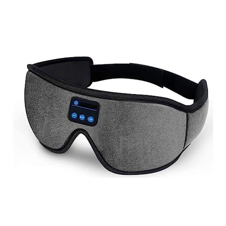 Bluetooth Sleep Headphones in Headband with Eye Mask, Wireless Stereo Music for Sleep and Relaxation, Gray