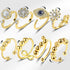 8 pcs Adjustable Antistress Ring with Rotating Beads, Gold, Compatible with Fidget Spinner Rings