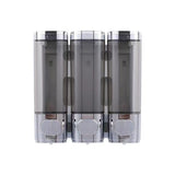 3-Pack Wall Mounted Soap Dispenser, 300ml x3, 3-Compartment Shower Dispenser for Shampoo & Soap, Metallic