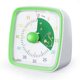 60 Minutes Visual Timer with Rainbow Pattern, Silent Flash Function, Adjustable Volume, Green
