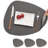 4-Pack Faux Leather Placemats Waterproof Non-Slip Easy-to-Dry Double-Sided, Gray, 12x18 Inches