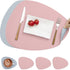 4-Pack Faux Leather Placemats Waterproof Non-Slip Easy-to-Dry Double-Sided, Pink, 12x18 Inches