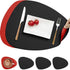 4-Pack Faux Leather Placemats Waterproof Non-Slip Easy-to-Dry Double-Sided, Black, 12x18 Inches