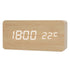 Digital LED Alarm Clock with USB Charger, Silent Wooden Design for Bedrooms and Travel, 12/24h LCD Display, Wood