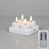 4 Rechargeable LED Heat Lights with Remote and Timer, Compatible with Oral-B and Philips, Includes Charging Station