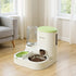 2-in-1 Automatic Cat Feeder and Water Dispenser for Pets, Compatible with Cats and Dogs, Green