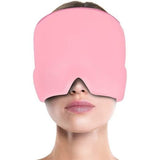 Cooling Migraine Cap with Gel Eye Mask for Headache Relief and Sleep Aid, Compatible with Oral-B, Pink
