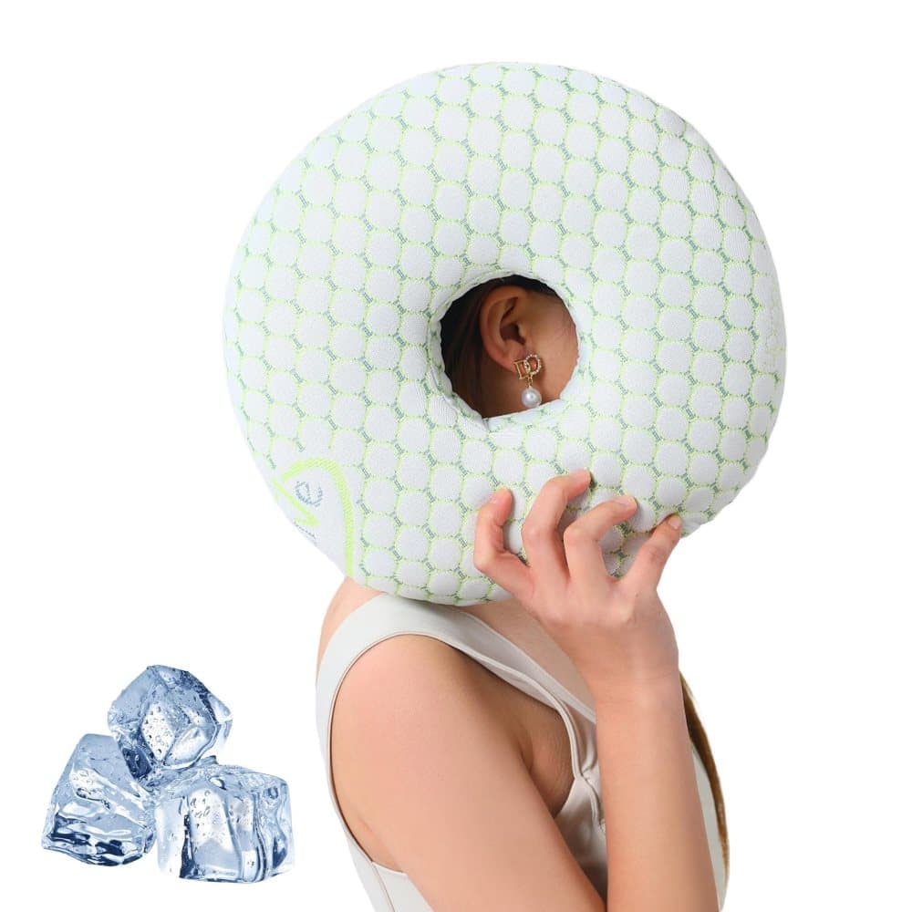 Ear Pillow for Side Sleeping, Ergonomic Perforated Design, Comfortable Ear Pressure Relief, Green