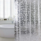 Waterproof EVA Shower Curtain with Pebble Pattern, 180x180 cm, Transparent Odorless