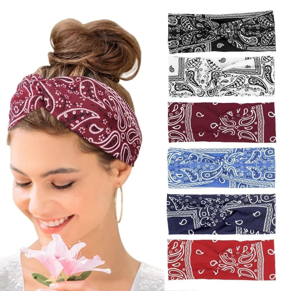 6-Pack Women's Headbands Sweatbands Hairbands for Everyday Vacation Party