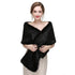 Black Faux Fur Scarf Shawl for Women, Warm Long Large Bridal Shoulder Warmer for Party Wedding Evening Dress Winter Use