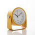 Silent Analog Alarm Clock with Night Light Adjustable Angle for Travel Nightstand Bedroom, Orange Metal