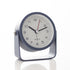 Silent Analog Alarm Clock with Night Light, Adjustable Angle for Travel Nightstand Bedroom, Blue Metal Clock
