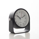 Silent Analog Alarm Clock with Night Light, Adjustable Angle for Travel Nightstand Bedroom, Black, 3.5 inches