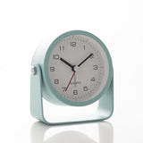 Analog Alarm Clock Silent with Night Light, Adjustable Angle for Travel Nightstand Bedroom, Metal Clock, Light green