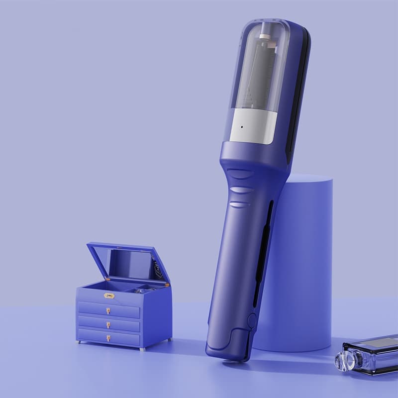Portable Rechargeable Hair Trimmer Split End Trimmer for Travel, Protects Hair, Blue