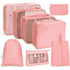 8-Piece Lightweight Water Resistant Travel Organizer for Bags, Pink