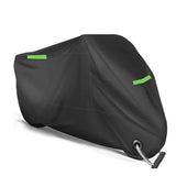 Waterproof Motorcycle and Moped Cover with Reflective Strips, Rain UV Dust Resistant Black, 200x90x100cm