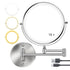 8 Inch Wall Mounted Makeup Mirror with Lights, 3x/10x Magnification, Dimmable 3 Light Modes, 360° Rotatable Double-Sided Mirror, Silver