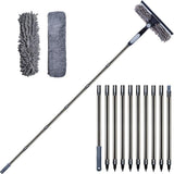 2-in-1 Window Squeegee with Telescopic Handle, 4.5m, Gray - Effective Cleaning for High Windows, Cars, Showers, Indoors & Outdoors