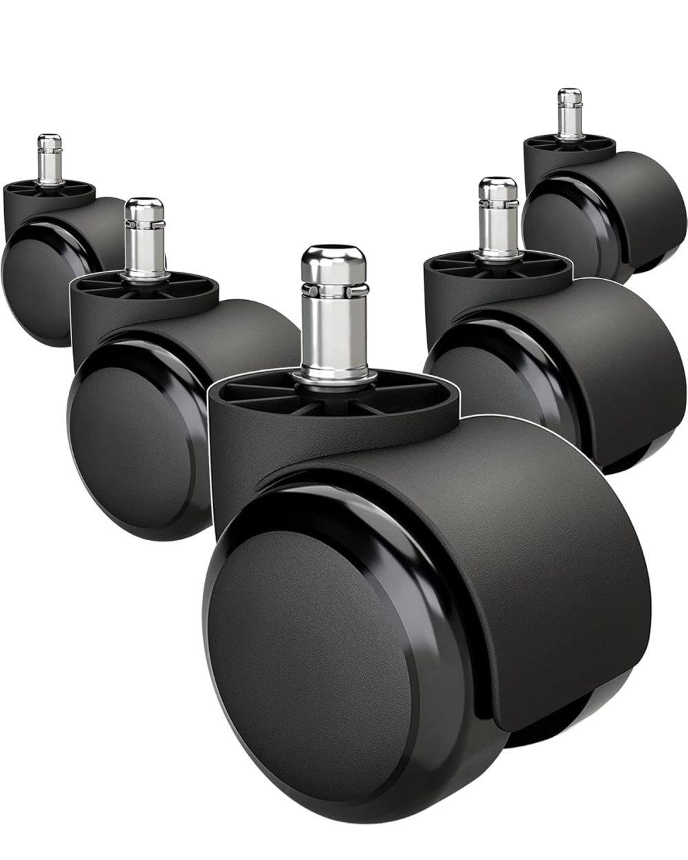 5-Pack Silent Office Chair Wheels, 11 mm