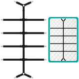 Adjustable Sheet Holders with Elastic Bands and Metal Clips for Securing Sheets Mattress or Sofa Covers, Black