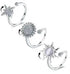 3-Piece Adjustable Stress Ring for Women with Rotatable Decor, Anxiety Relief, One Size