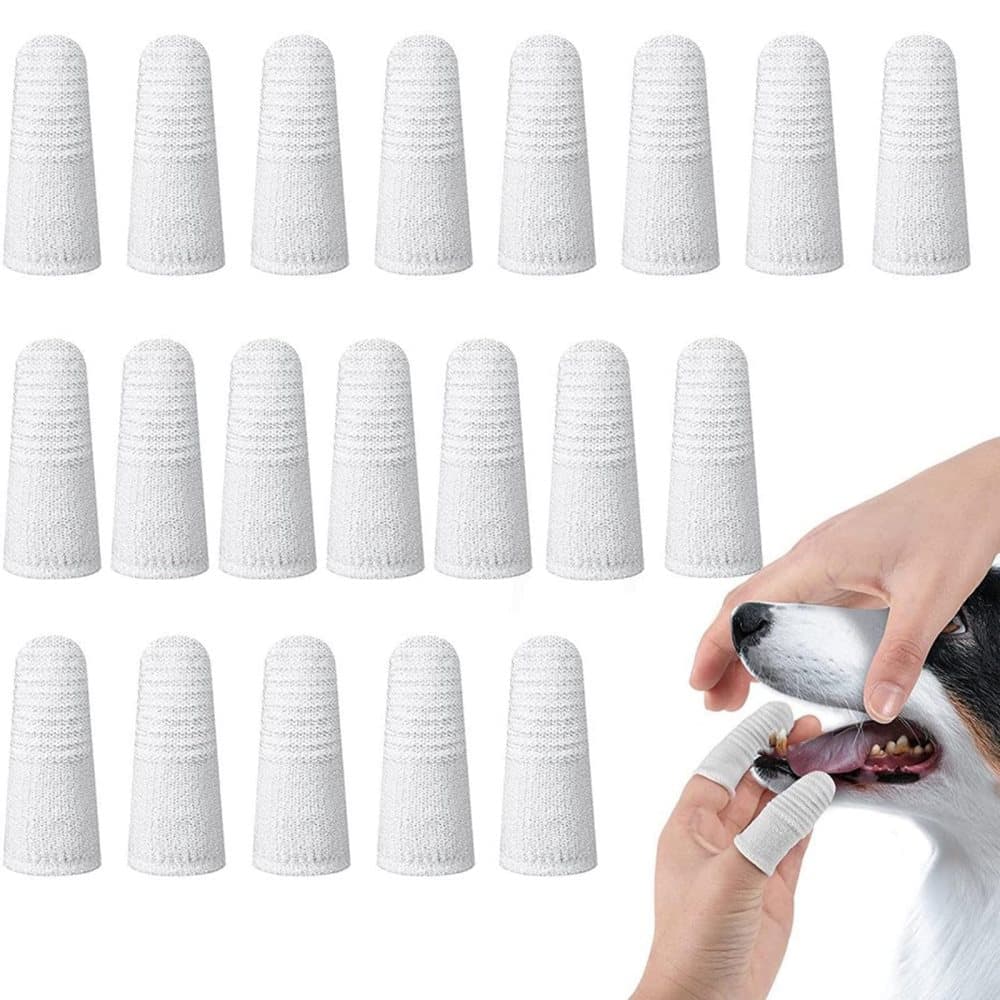 20 Pack Pet Finger Brush for Dogs and Cats, Gentle Teeth Cleaning, Reusable, Compatible with Oral-B