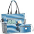 Waterproof Foldable Beach Bag Large Capacity for Shopping and Vacation, Blue, Multifunctional Shoulder Bag