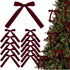 12 Christmas Bows for Tree, Velvet in Burgundy