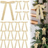 12 Christmas Bows Velvet Tree Decorations in Beige, 6-inch