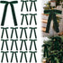 12 Christmas Bows Velvet Tree Decorations in Dark Green