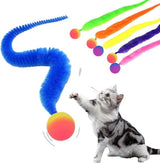 6-Pack Cat Toy, Colorful Interactive Balls with Tail for Play & Exercise